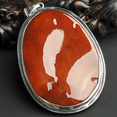 糯冰种红黄翡缅甸翡翠A货镶银胸坠