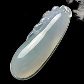 冰种晴水缅甸翡翠A货福瓜挂件