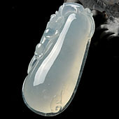 冰种晴水缅甸翡翠A货福瓜挂件