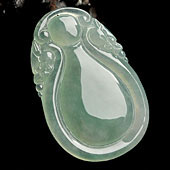 冰种晴水缅甸翡翠A货双龙如意挂件