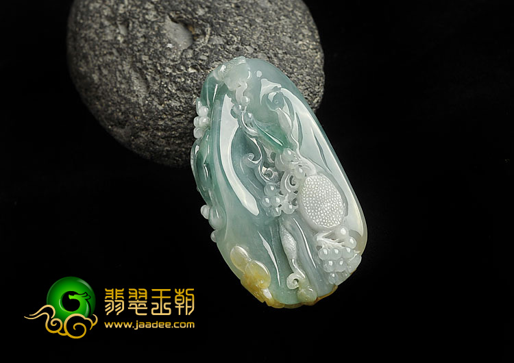 糯冰种晴水黄翡缅甸翡翠A货蝶恋花挂件