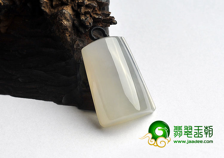 冰种淡黄翡缅甸翡翠A货平安无事牌挂件