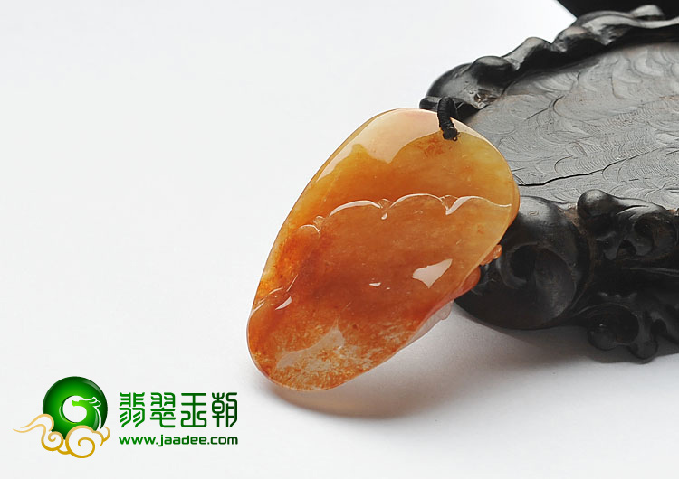 (超值推荐)糯冰种红黄翡缅甸翡翠A货望子成龙挂件