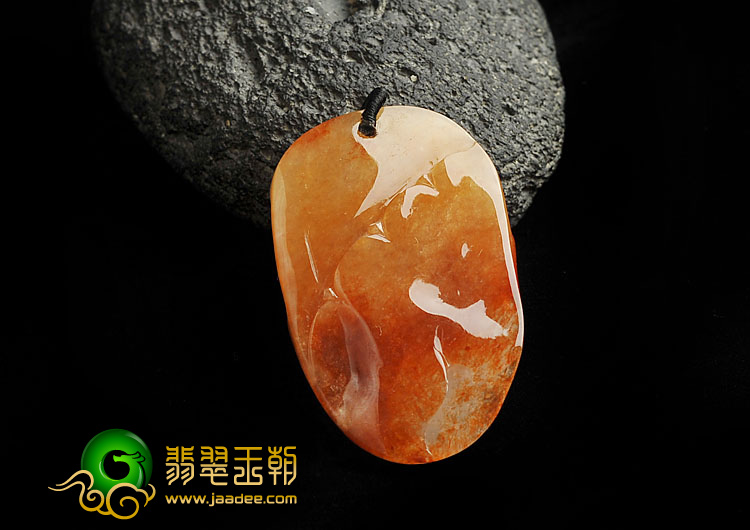 (超值推荐)糯冰种红黄翡缅甸翡翠A货望子成龙挂件