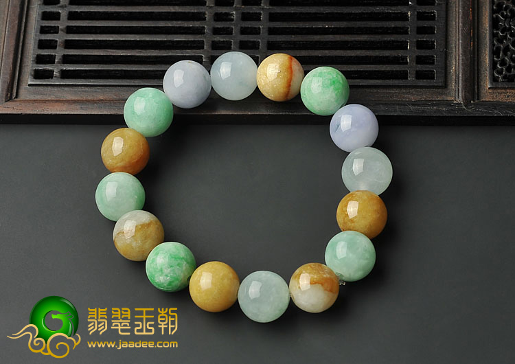 （成本清仓）糯冰种三彩缅甸翡翠A货手链