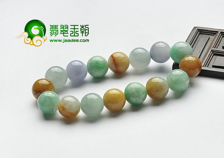 （成本清仓）糯冰种三彩缅甸翡翠A货手链