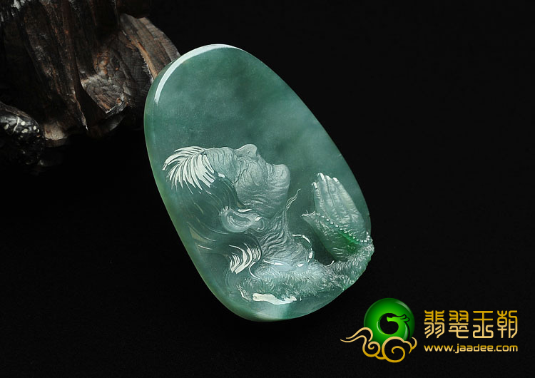 冰种蓝水缅甸翡翠A货祈福挂件