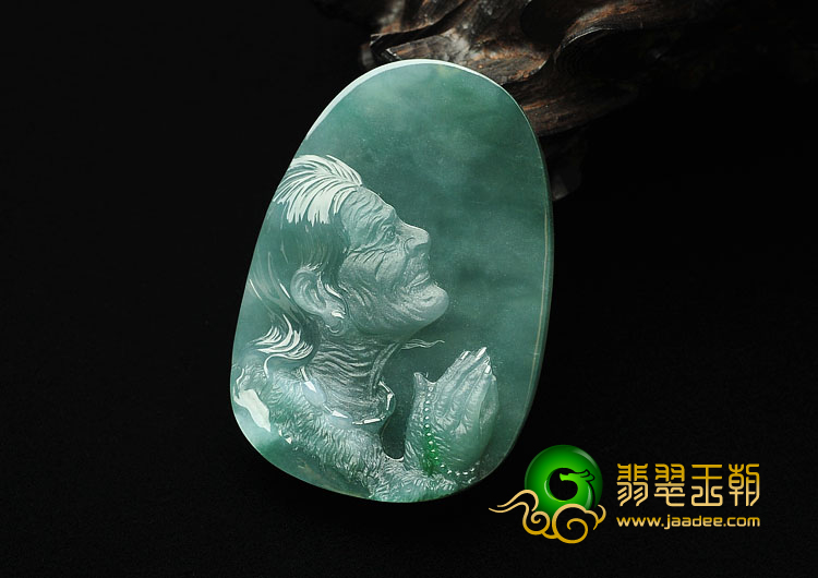 冰种蓝水缅甸翡翠A货祈福挂件