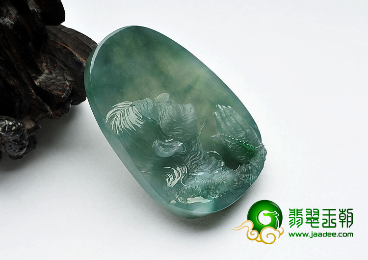 冰种蓝水缅甸翡翠A货祈福挂件