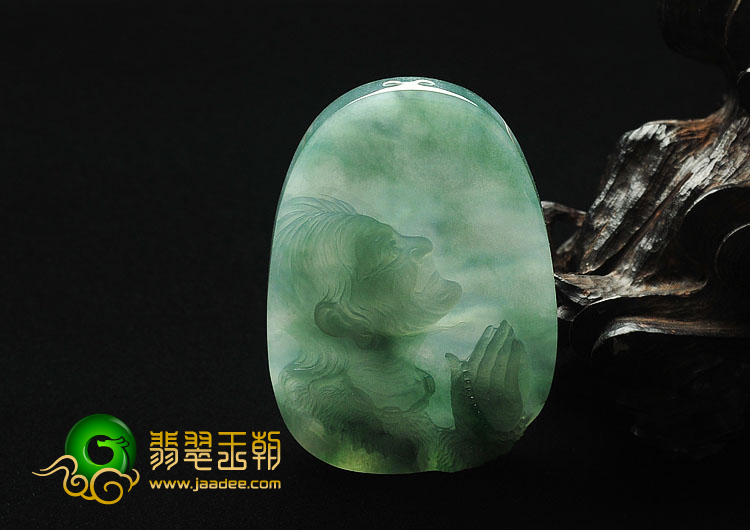 冰种蓝水缅甸翡翠A货祈福挂件