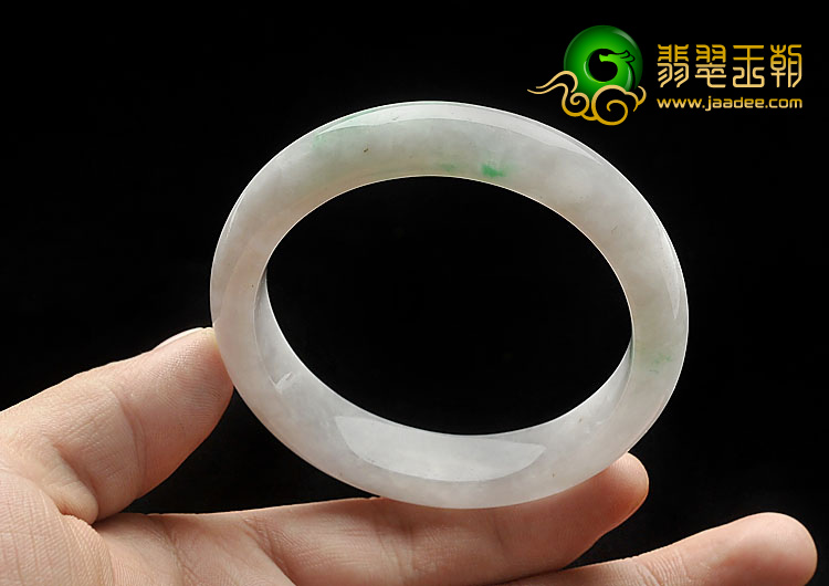 糯冰种飘翠缅甸翡翠A货手镯（54.8mm）