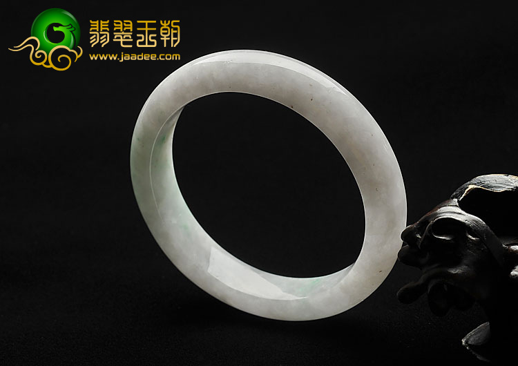 糯冰种飘翠缅甸翡翠A货手镯（54.8mm）