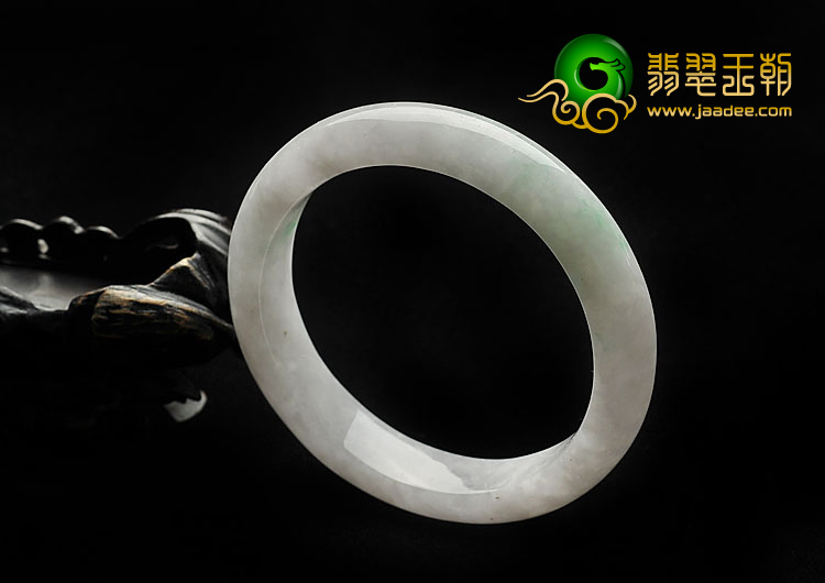 糯冰种飘翠缅甸翡翠A货手镯（54.8mm）