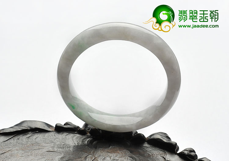 糯冰种飘翠缅甸翡翠A货手镯（54.8mm）