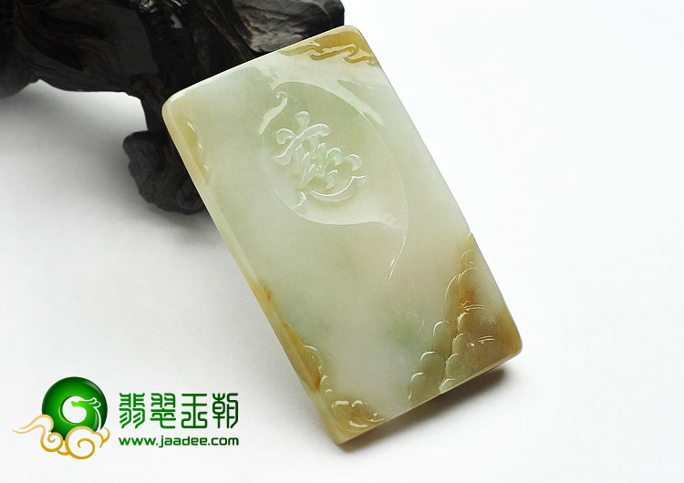 糯冰种黄加绿缅甸翡翠A货佛头挂件