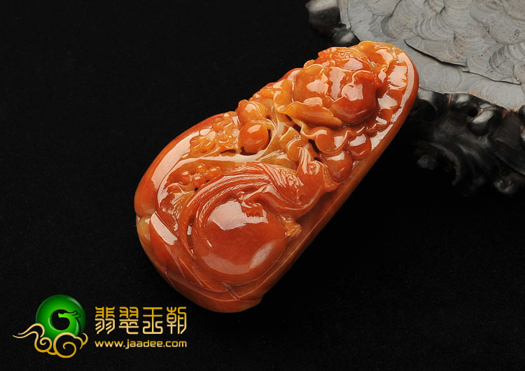 糯冰种红黄翡缅甸翡翠A货花开富贵挂件