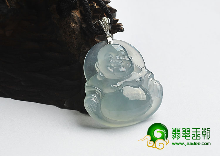 冰玻种晴水缅甸翡翠A货玉佛挂件