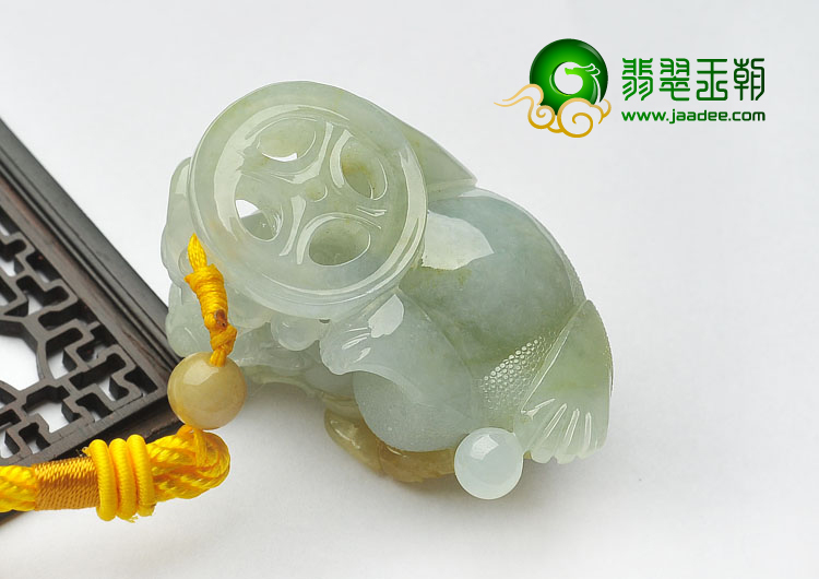糯冰种晴水黄翡缅甸翡翠A货貔貅手玩件