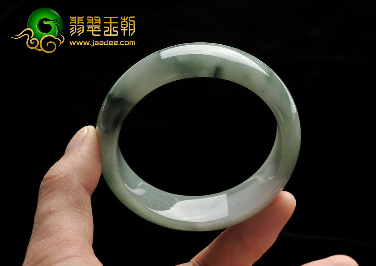 糯冰种飘花缅甸翡翠A货手镯（57.1mm）