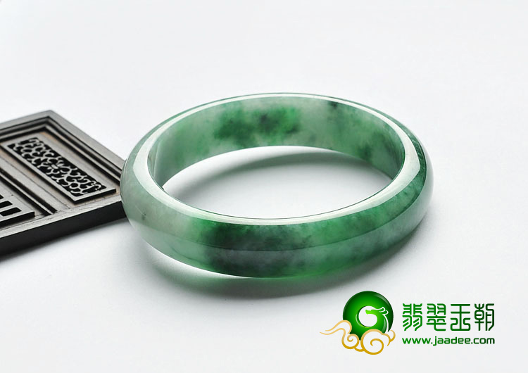 糯冰种飘翠缅甸翡翠A货手镯（64.2mm）
