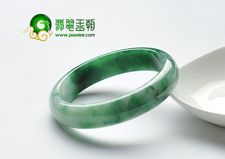 糯冰种飘翠缅甸翡翠A货手镯（64.2mm）