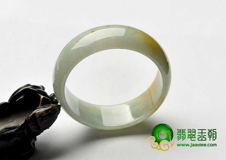 糯冰种晴水褐黄翡缅甸翡翠A货手镯（59.2mm）