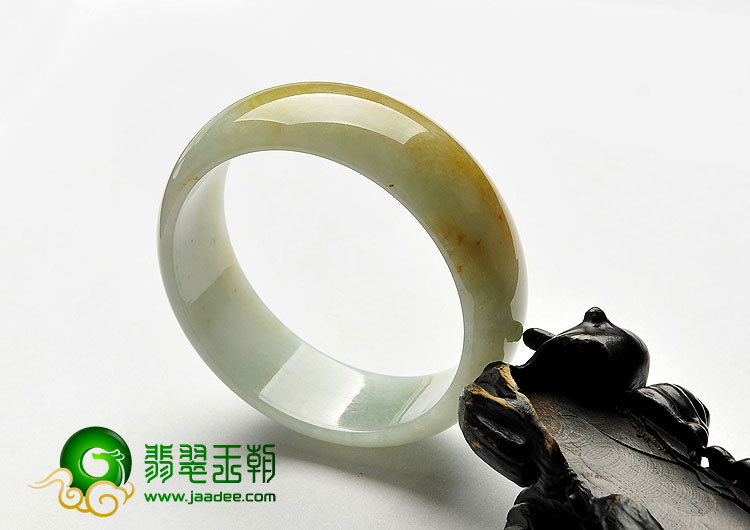 糯冰种晴水褐黄翡缅甸翡翠A货手镯（59.2mm）