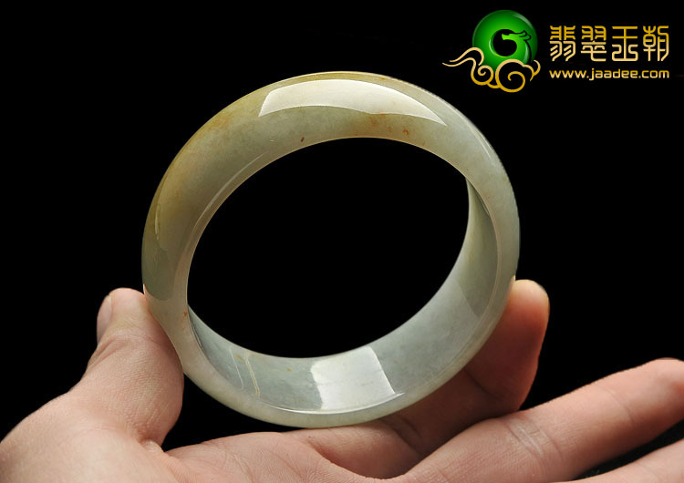 糯冰种晴水褐黄翡缅甸翡翠A货手镯（59.2mm）