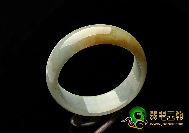 糯冰种晴水褐黄翡缅甸翡翠A货手镯（59.2mm）