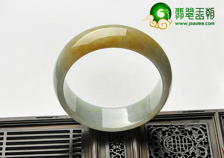 糯冰种晴水褐黄翡缅甸翡翠A货手镯（59.2mm）