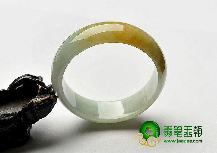 （超值推荐）糯冰种晴水褐黄翡缅甸翡翠A货手镯（59.6mm）