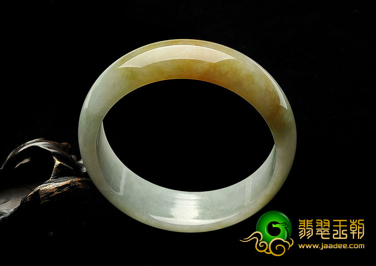 （超值推荐）糯冰种晴水褐黄翡缅甸翡翠A货手镯（59.6mm）