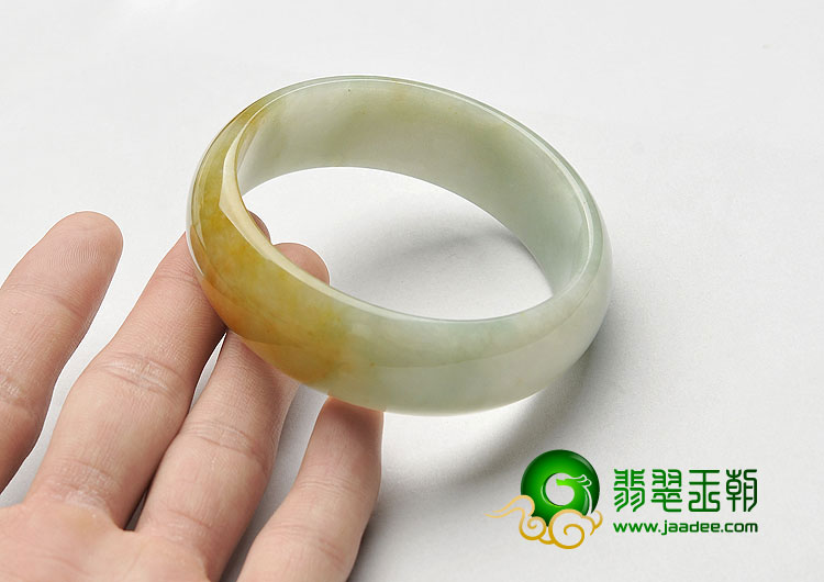 （超值推荐）糯冰种晴水褐黄翡缅甸翡翠A货手镯（59.6mm）