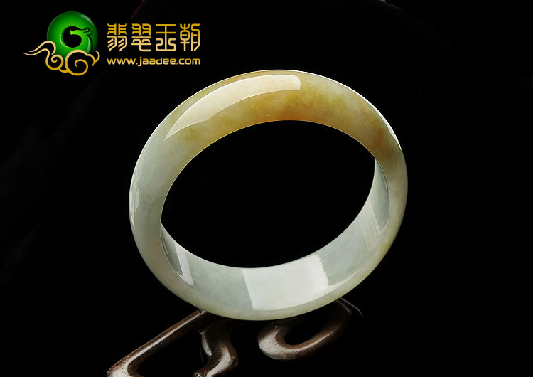 （超值推荐）糯冰种晴水褐黄翡缅甸翡翠A货手镯（59.6mm）