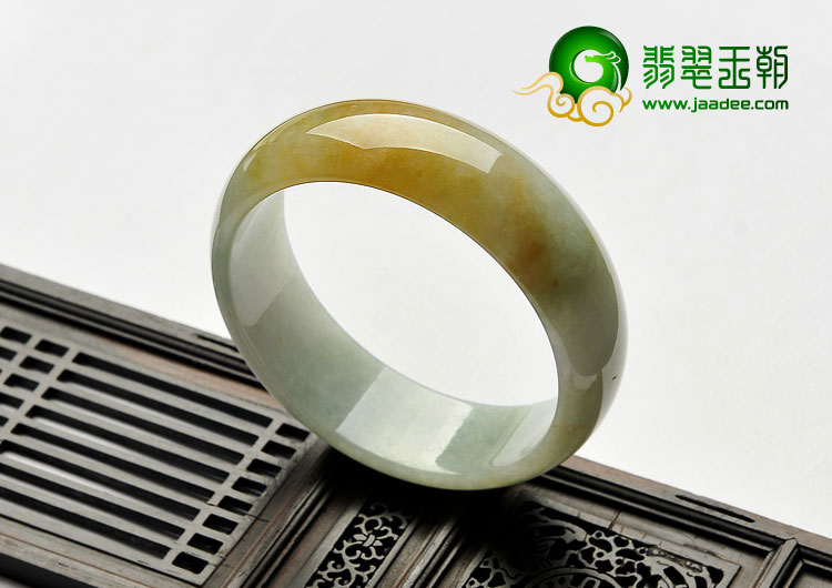 （超值推荐）糯冰种晴水褐黄翡缅甸翡翠A货手镯（59.6mm）