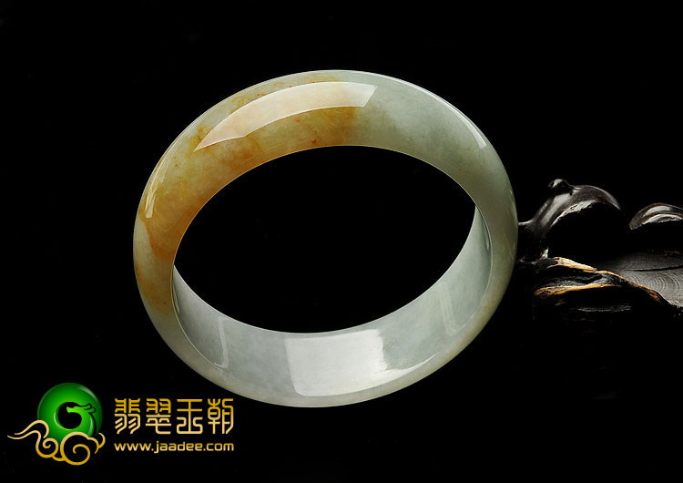（超值推荐）糯冰种晴水褐黄翡缅甸翡翠A货手镯（62.1mm）