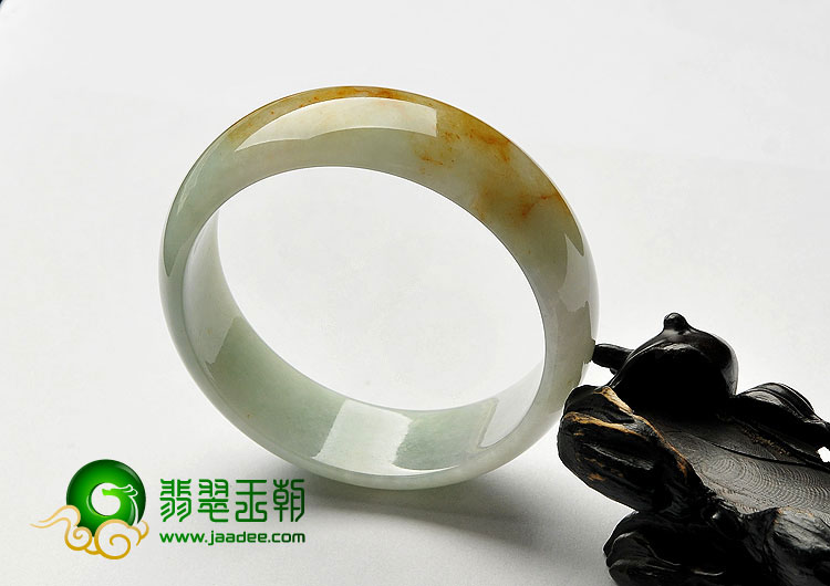 （超值推荐）糯冰种晴水褐黄翡缅甸翡翠A货手镯（62.1mm）