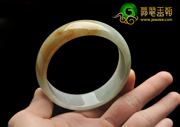 （超值推荐）糯冰种晴水褐黄翡缅甸翡翠A货手镯（62.1mm）