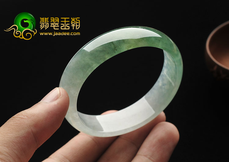 冰种晴水缅甸翡翠A货贵妃镯（55mm-50.3mm）