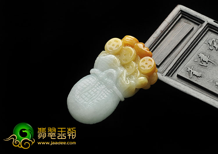 糯冰种黄翡晴水缅甸翡翠A货代代有钱挂件