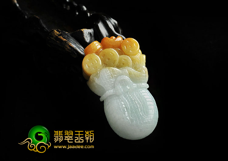 糯冰种黄翡晴水缅甸翡翠A货代代有钱挂件