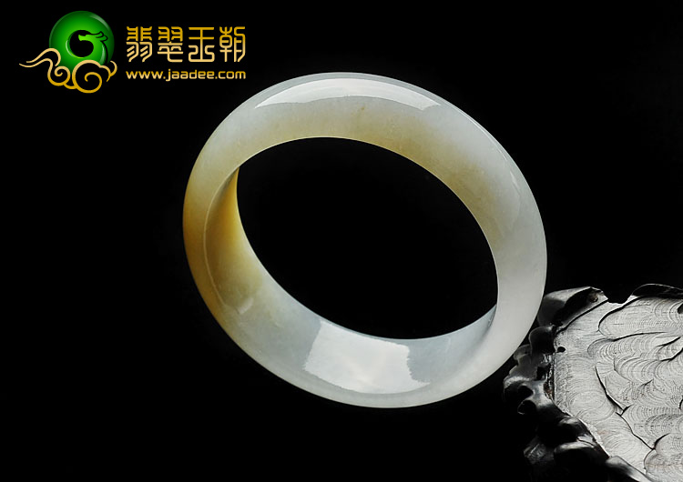 糯冰种褐黄翡晴水缅甸翡翠A货手镯（57.8mm）