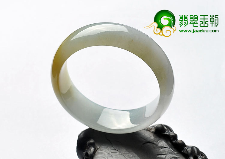 糯冰种褐黄翡晴水缅甸翡翠A货手镯（57.8mm）