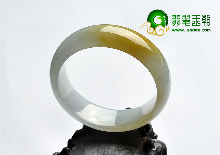 糯冰种褐黄翡晴水缅甸翡翠A货手镯（57.8mm）
