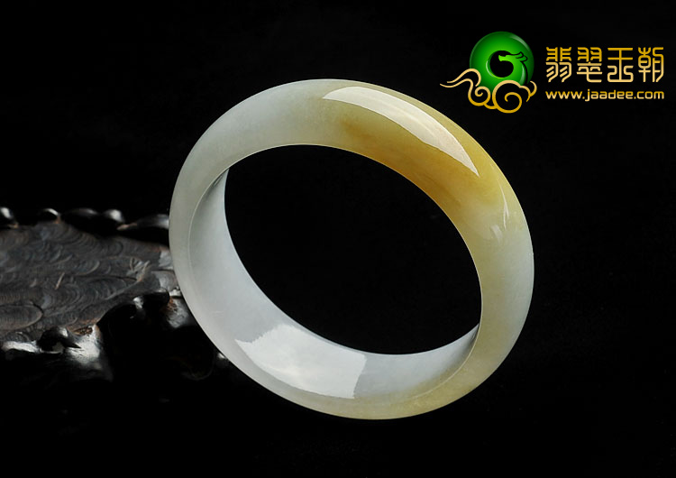 糯冰种褐黄翡晴水缅甸翡翠A货手镯（57.8mm）