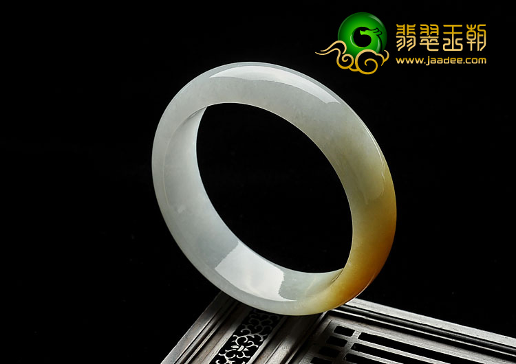 糯冰种褐黄翡晴水缅甸翡翠A货手镯（57.6mm）