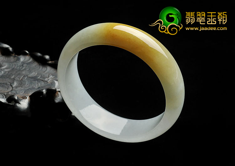 糯冰种褐黄翡晴水缅甸翡翠A货手镯（57.6mm）