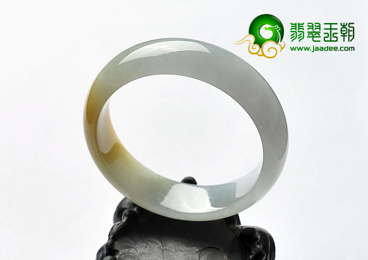 糯冰种褐黄翡晴水缅甸翡翠A货手镯（57.6mm）
