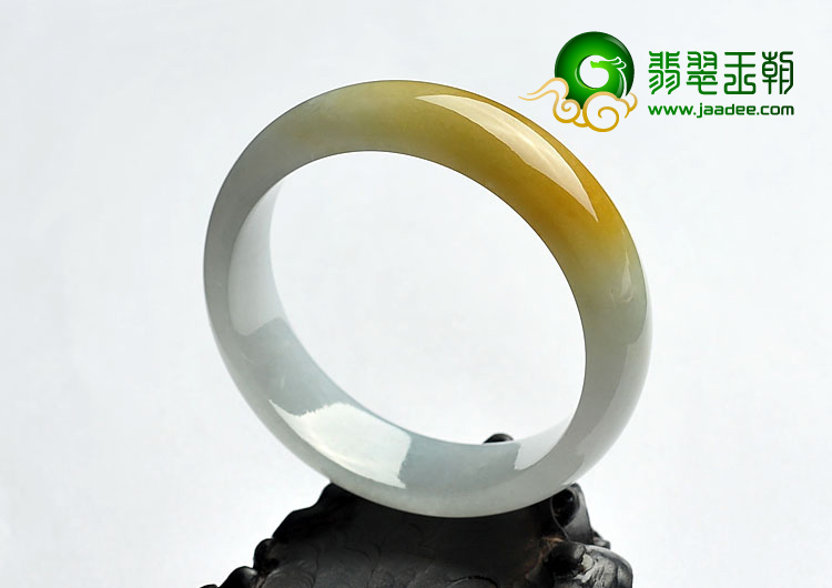 糯冰种褐黄翡晴水缅甸翡翠A货手镯（57.6mm）