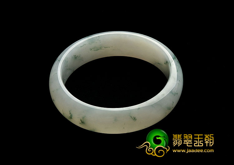糯冰种飘花缅甸翡翠A货手镯（58.7mm）